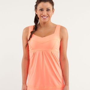 EUC lululemon Tame Me tank in pop orange
